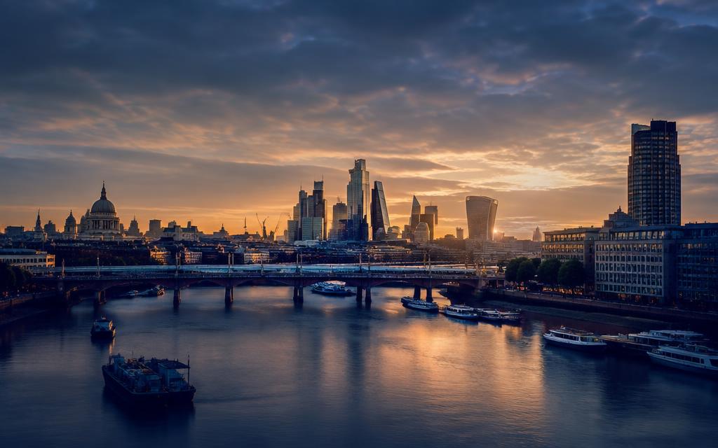 London skyline at dawn