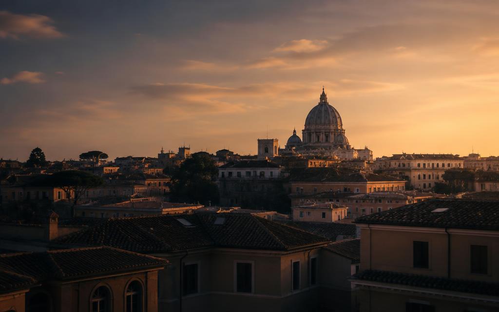 Rome rooftops at dusk