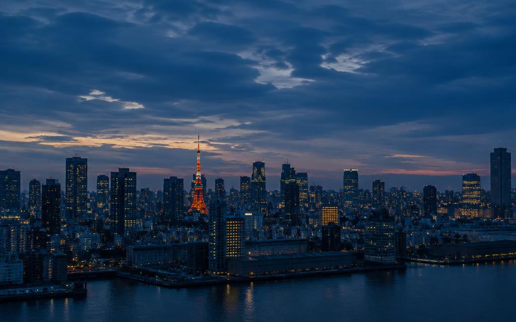 Tokyo skyline at blue hour